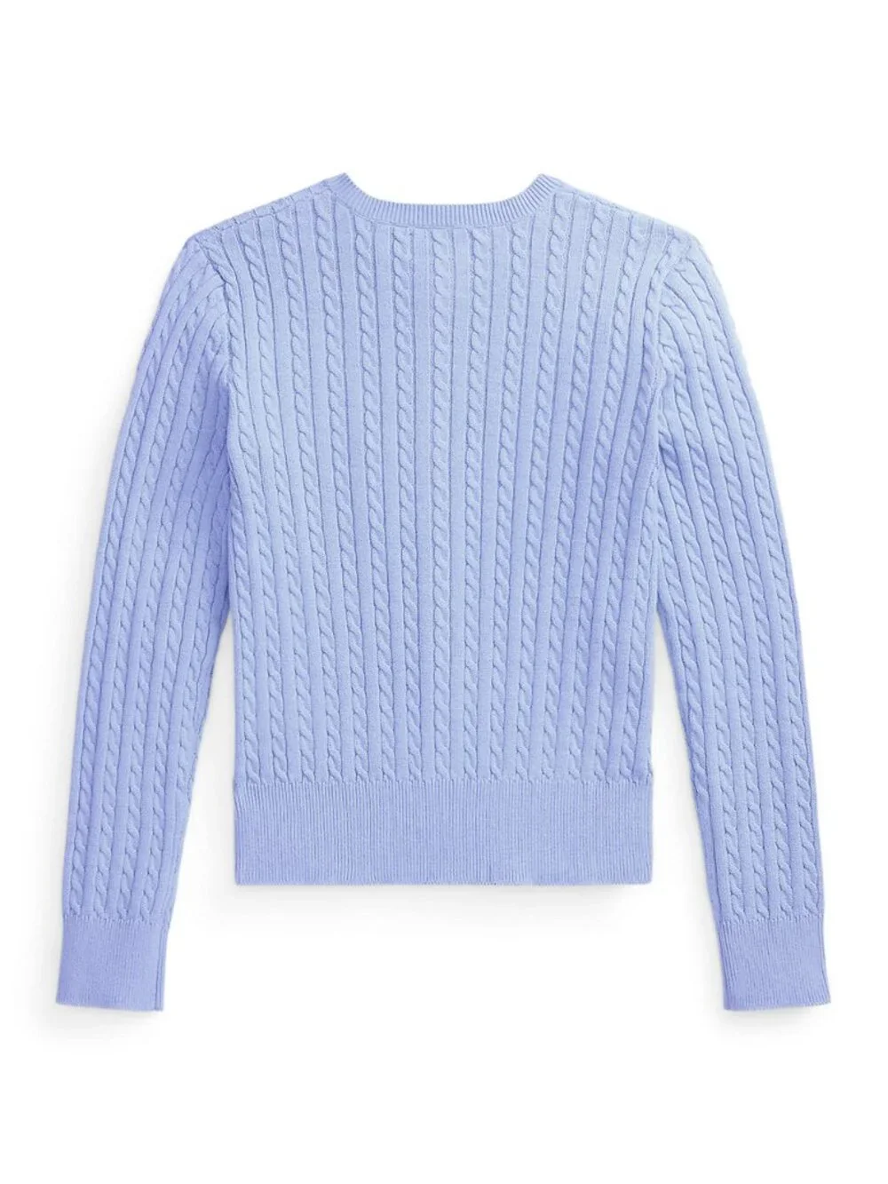 Ralph Lauren Childrenswear Girls 7-16 Mini-Cable Blue Cotton Cardigan NWT